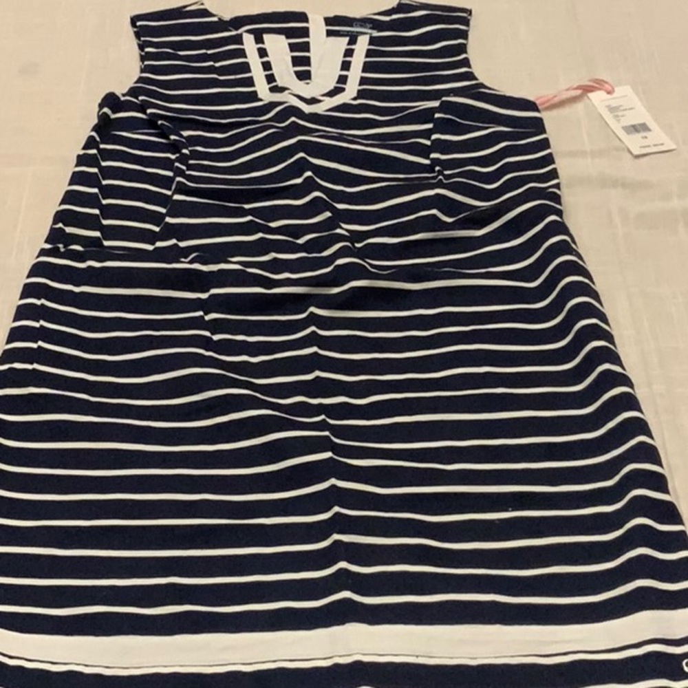 New Girls Vineyard Vines Navy/white stripe Sleeveless Dress Size 12